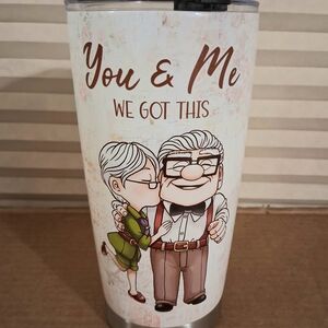 You & Me 20oz Stainless Steel Tumbler - White With Lid